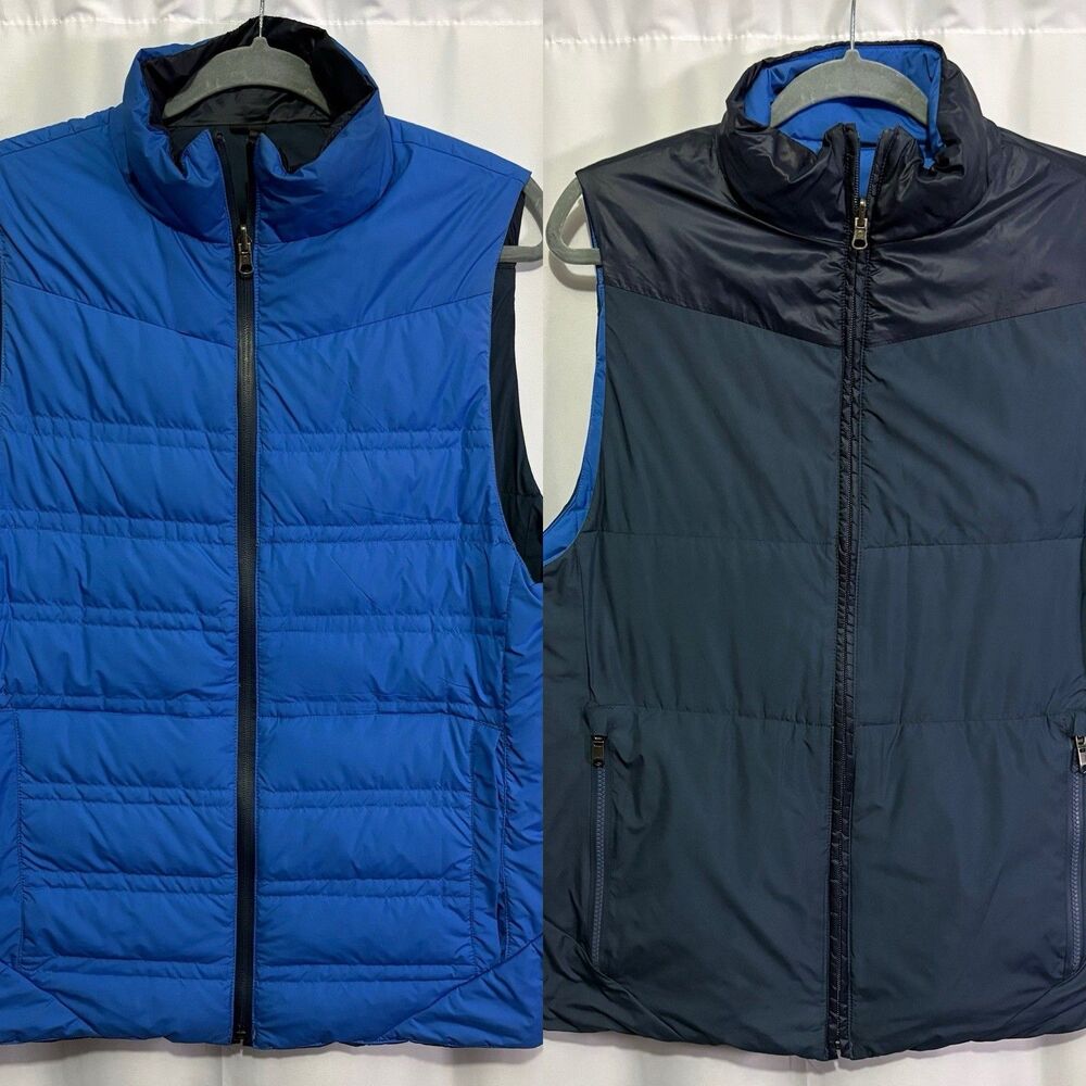Lululemon Men's Reversible Puffer Vest Medium Blue/Navy Outdoor